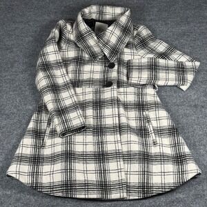 JACK Small Plaid Pea Swing Coat Blend Missing Belt Wool Blend Acadamia